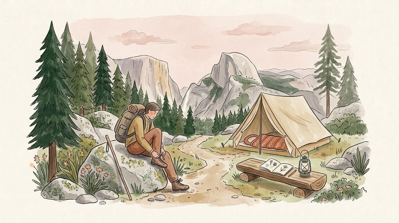 Yosemite Valley au lever du soleil avec El Capitan et ses falaises de granit reflétées dans la rivière Merced