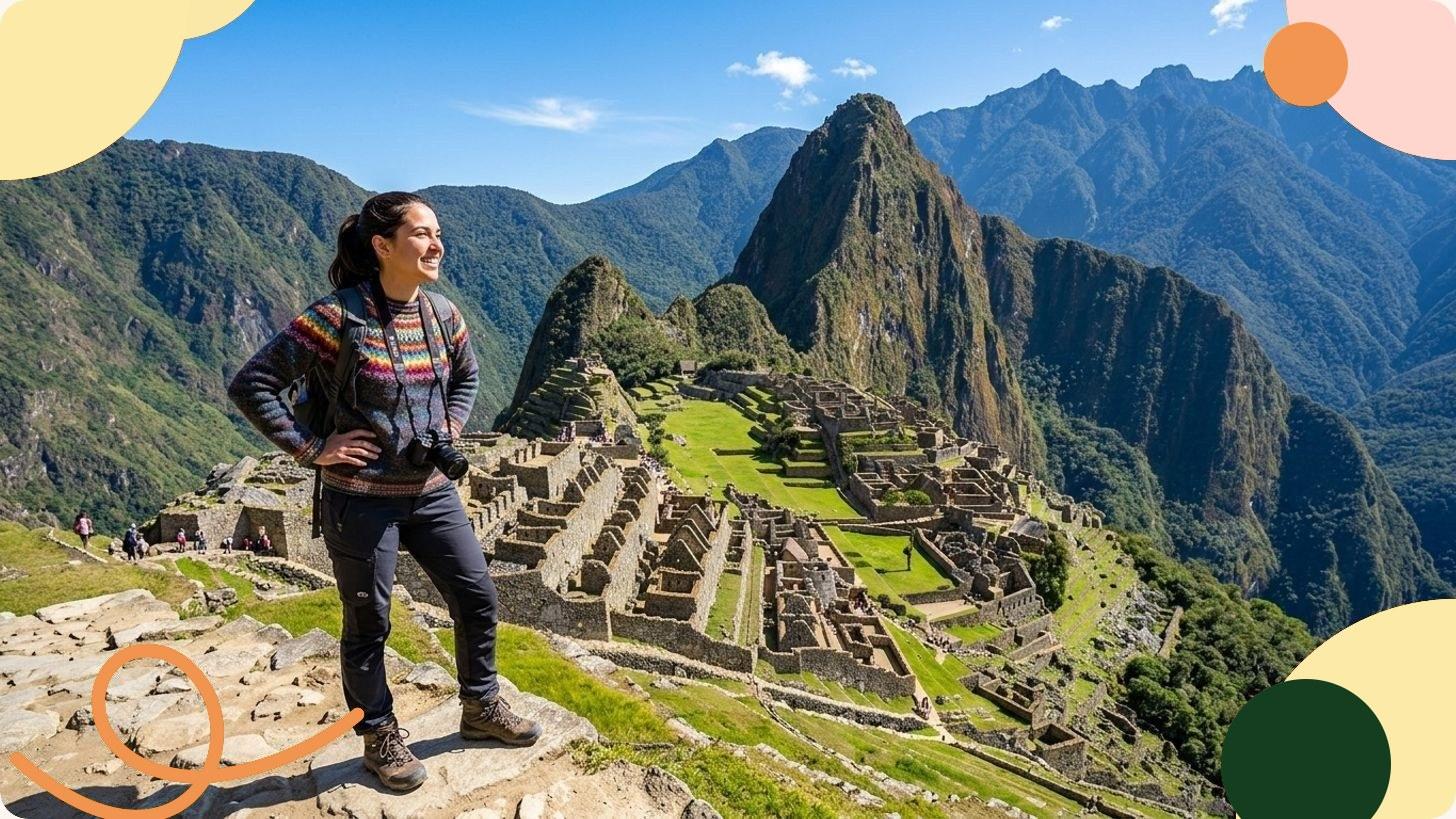 Ruines incas en pierre sur un plateau montagneux entouré de pics rocheux et de nuages dans les Andes péruviennes