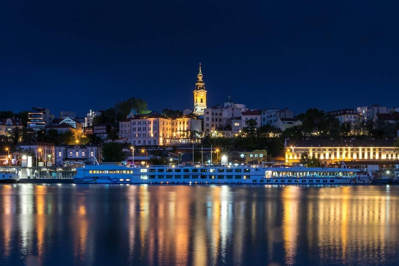 Blick auf die Kalemegdan-Festung und Belgrad, Serbien