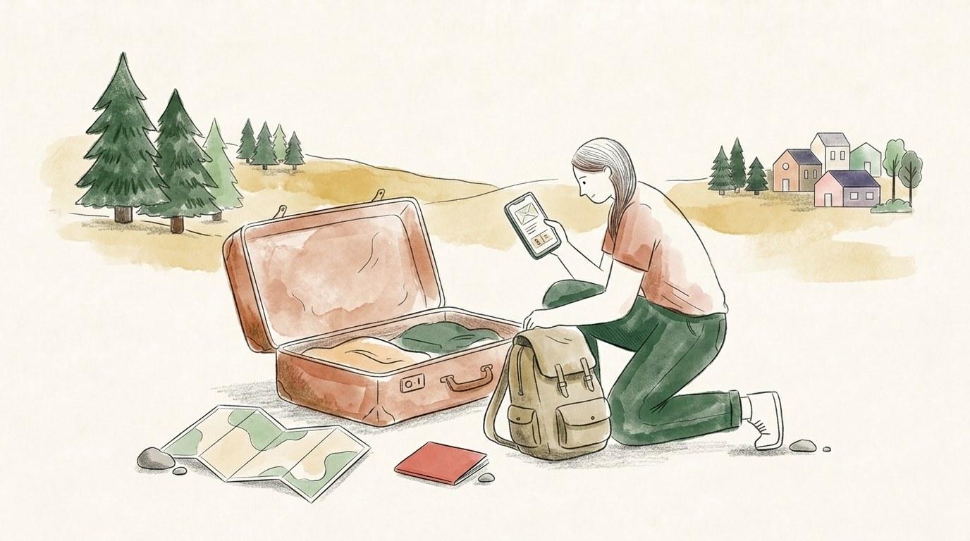 Voyageur consultant ses applications voyage sur smartphone dans un aéroport international
