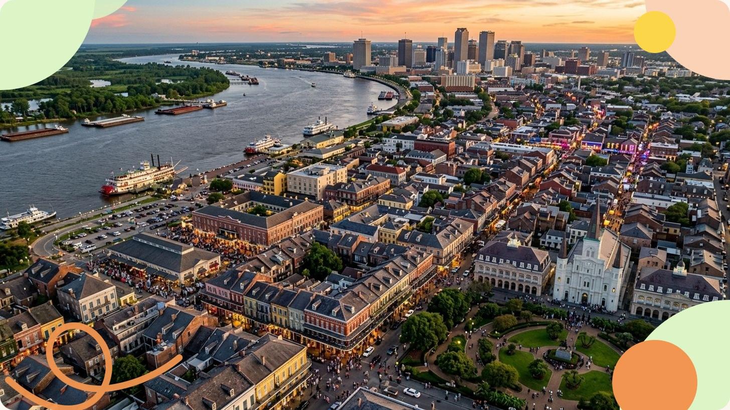 Balcons en fer forgé et architecture créole dans le Quartier Français de La Nouvelle-Orléans