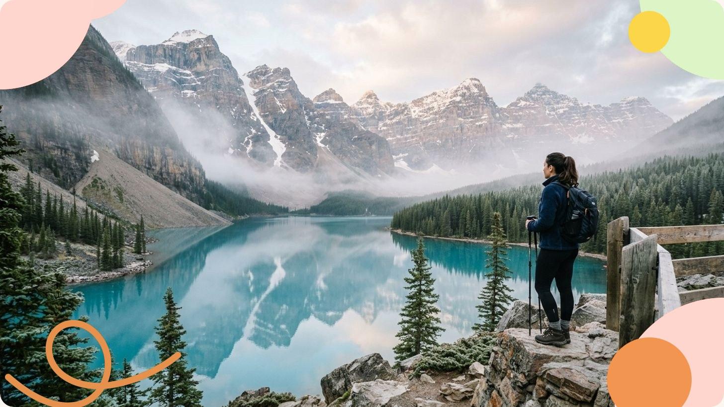 Panorama de l'Amérique du Nord avec skyline urbaine et paysages naturels emblématiques entre Canada et États-Unis