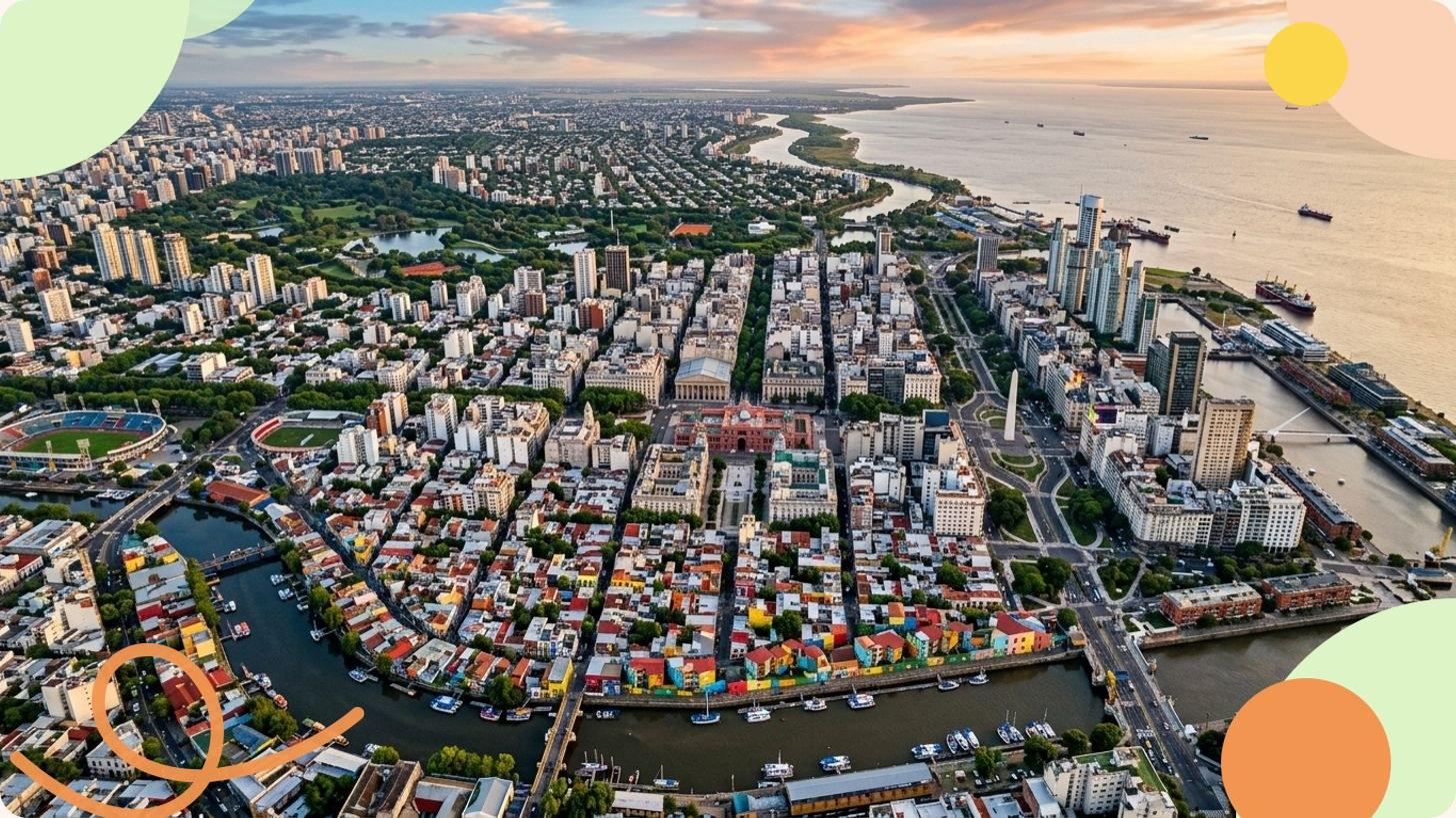 Rue piétonne colorée de Caminito à Buenos Aires, avec façades peintes et ambiance du quartier de La Boca