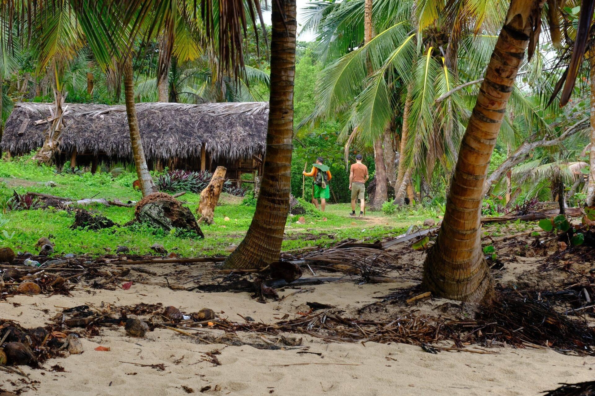 Fishing boats on the quiet beach of the village of Las Galeras